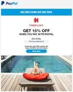 Hotels.com Hotels.com GET 15% OFF WHEN YOU PAY WITH PAYPAL
