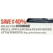 Up to 40% Off Selected Kitchenaid Small Appliances & Stand Mixer Attachments