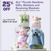 Piccolo Bambino Gifts, Blankets And Receiving Blankets - $7.47 - $18.67 (25% Off)