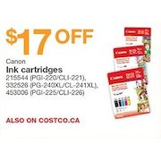 Canon Ink Cartridges - $17.00 off
