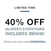 Gap: 40% Off Almost Everything, Including Denim and Sale Products!
