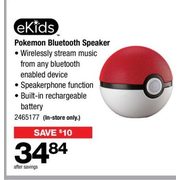Ekids Pokemon Bluetooth Speaker - $34.84 ($10.00 off)
