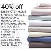 Distinctly Home Sheets, Sheet Sets, Duvet Covers, Duvet Cover Sets, Pillowcases, Shams and Bed Skirts - 40% off