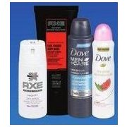 Axe White or Dove Dry Spray Antiperspirant or Axe Black Showergirl Tubes - 2/$10.00