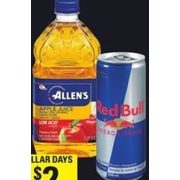 Allen's 100% Pure Apple Juice or Monster or Rockstar Red Bull Pure Leaf - $2.00