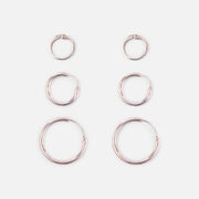 Silvered Hoop Earrings Trio - 2/$22.00