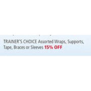 Trainer's Choice Wraps, Supports, Tape, Braces Or Sleeves - 15% off