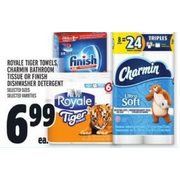 Royale Tiger Towels Charmin Bathroom Tissue or Finish Dishwasher Detergent - $6.99