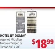 Hotel by Domay Microfiber Moose or Striped or Throws  - $18.99