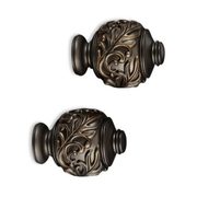 Cambria® Elite Complete Leaf Embossed Finial In Matte Brown (set Of 2) - $23.09 ($1.65 Off)