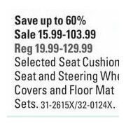 Seat Cushion, Seat And Steering Wheel Covers And Floor Mat Sets - $15.99-$103.99 (Up to 60% off)