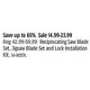 Mastercraft Reciprocating Saw Blade Set, Jigsaw Blade Set And Lock Installation Kit  - $14.99-$23.99 (Up to 65% off)