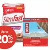 Clif Builders Protein, Energy Bars or Slimfast Meal Replacement Products - Up to 20% off